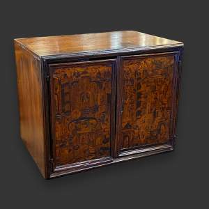Queen Anne Period Table  Marquetry Cabinet