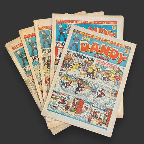Mid 20th Century Set of Five Original Dandy Comics image-1