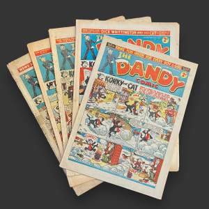 Mid 20th Century Set of Five Original Dandy Comics