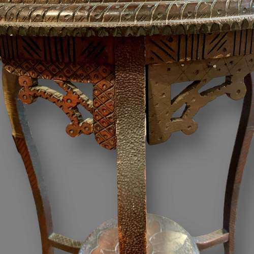 Art Nouveau Pyrography Side Table image-5