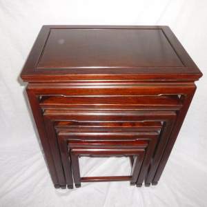20th Century Chinese Hardwood Quartetto Nest of Tables