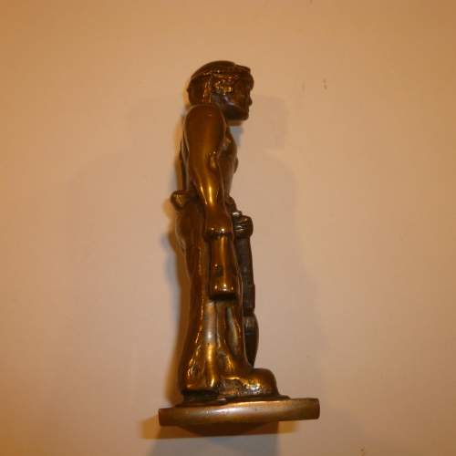 20th Century Bronze Figure of a  Coal Miner signed D Bramley image-3