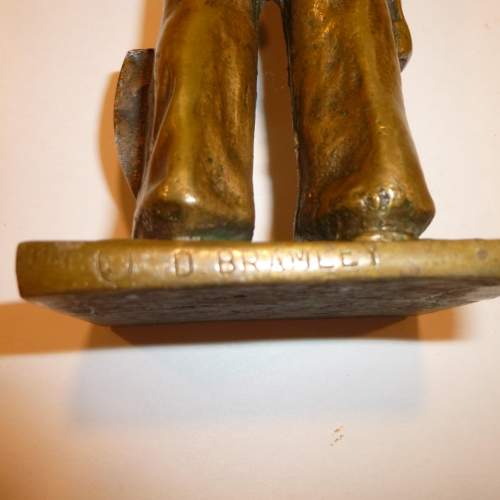 20th Century Bronze Figure of a  Coal Miner signed D Bramley image-5