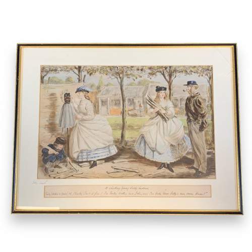 John Leech 19th Century Watercolour - Shocking Young Lady Indeed image-1
