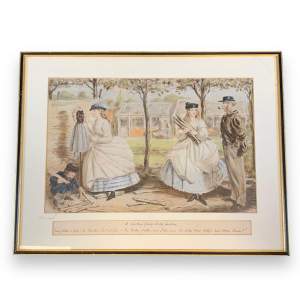 John Leech 19th Century Watercolour - Shocking Young Lady Indeed