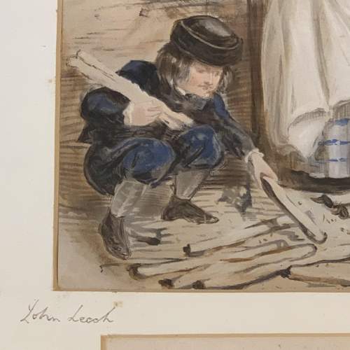 John Leech 19th Century Watercolour - Shocking Young Lady Indeed image-5