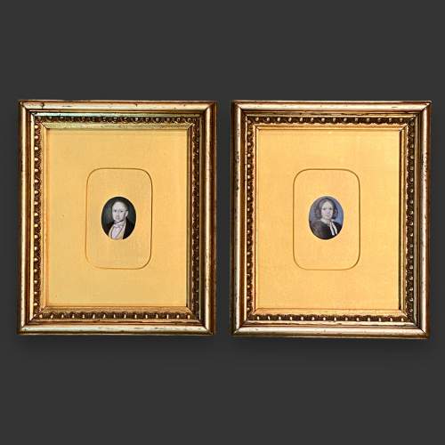 Pair of 19th Century Miniature Portraits image-1