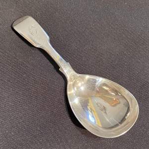 Early Victorian Silver Fiddle Pattern Caddy Spoon