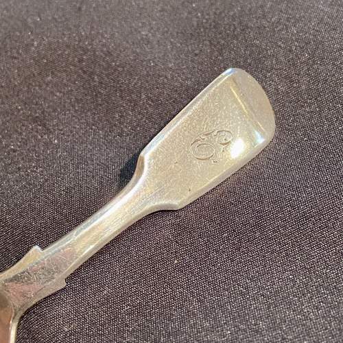 Early Victorian Silver Fiddle Pattern Caddy Spoon image-2
