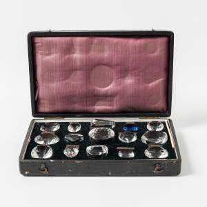 Antique Cased Victorian Famous Diamonds Glass Replicas
