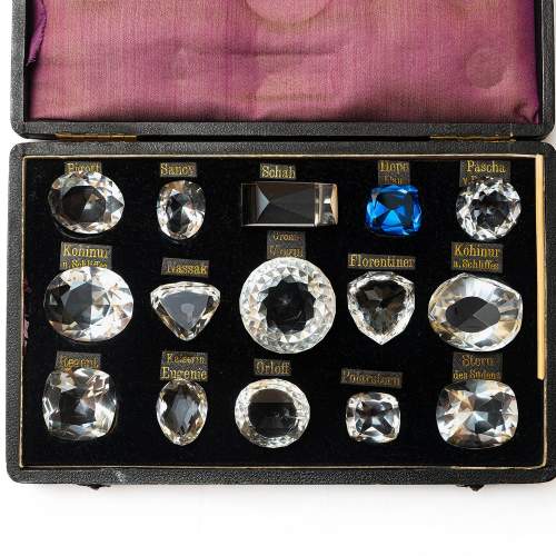 Antique Cased Victorian Famous Diamonds Glass Replicas image-2