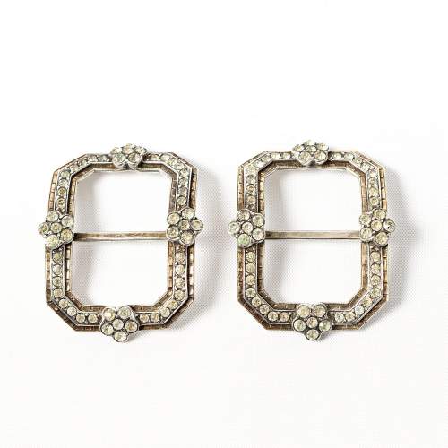 A Pair of Antique Edwardian French Silver Shoe Buckles image-2