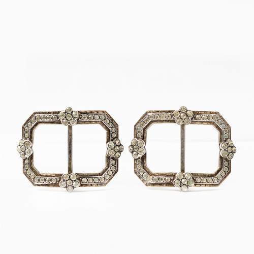 A Pair of Antique Edwardian French Silver Shoe Buckles image-3