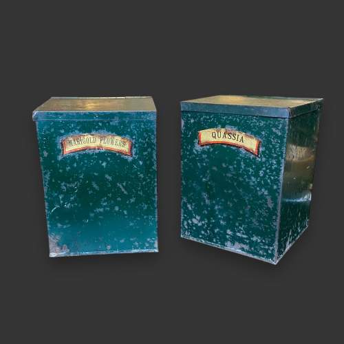 Pair of Vintage Apothecary Tins image-1