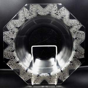 Rene Lalique Art Deco Chantilly Frosted Glass Bowl
