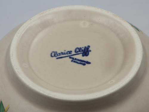 Clarice Cliff 1930s Art Deco Hand Painted Mushroom Glaze Bowl image-6