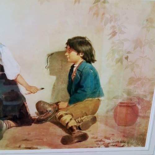Watercolour Painting by David Raimbach of Two Children image-2