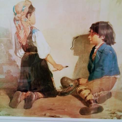 Watercolour Painting by David Raimbach of Two Children image-6