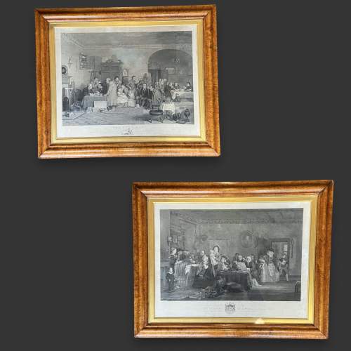 Pair of 19th Century Engravings in Maple Frames image-1