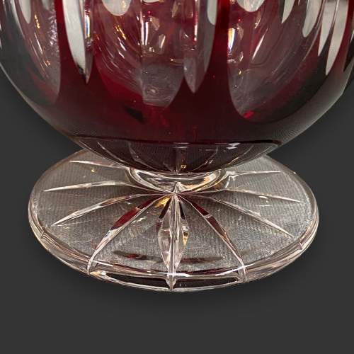 Vintage Ruby Red Faceted Glass Decanter image-6