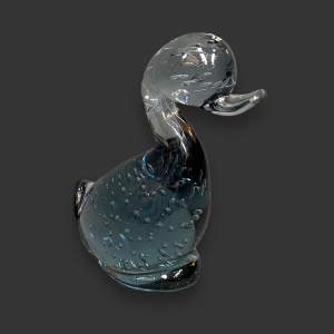 Whitefriars Glass Blue Duck