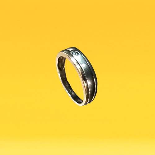 Gold Bi Colour Diamond Ring image-2