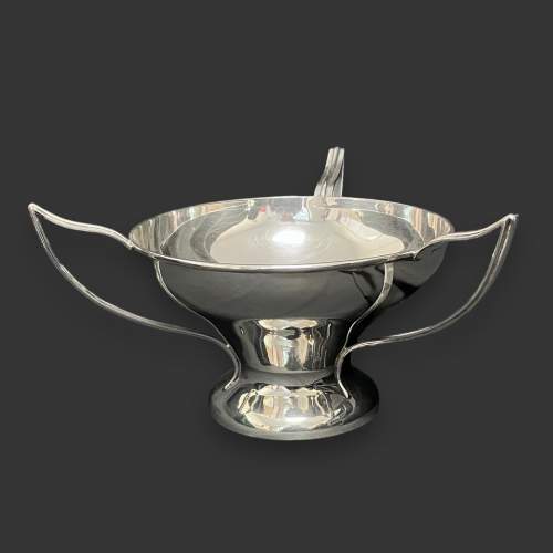 Art Nouveau Triple Handled Silver Bowl image-1