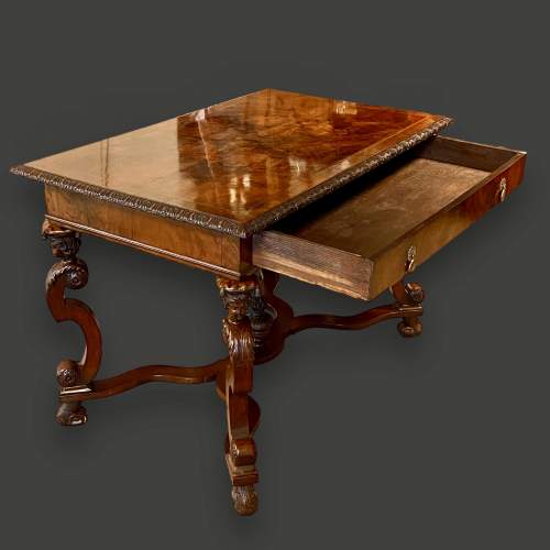 Circa 1900 Carved Figured Walnut Centre Table image-2
