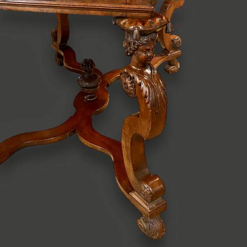 Circa 1900 Carved Figured Walnut Centre Table image-4
