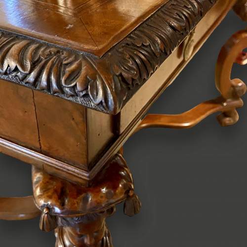Circa 1900 Carved Figured Walnut Centre Table image-5