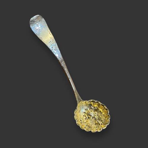 19th Century Silver Sugar Sifter Ladle image-1