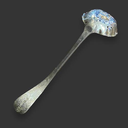 19th Century Silver Sugar Sifter Ladle image-5