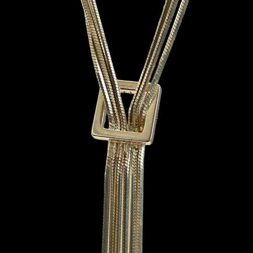 925 Silver Buckle Tassel Italian Necklace image-2