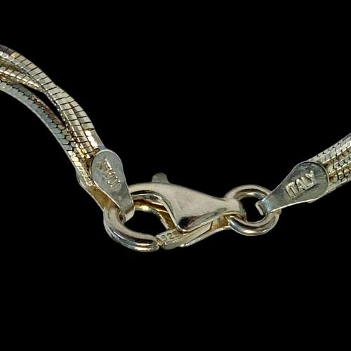 925 Silver Buckle Tassel Italian Necklace image-3