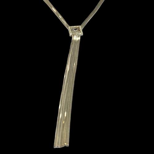 925 Silver Buckle Tassel Italian Necklace image-5