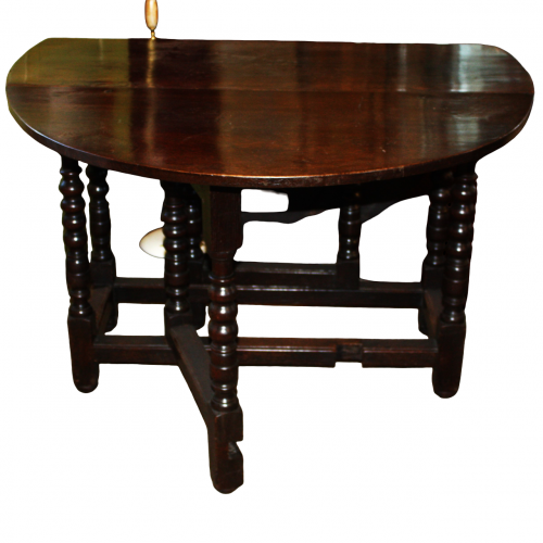 Quality 17th Century English Oak Gate Leg Dining Table image-5
