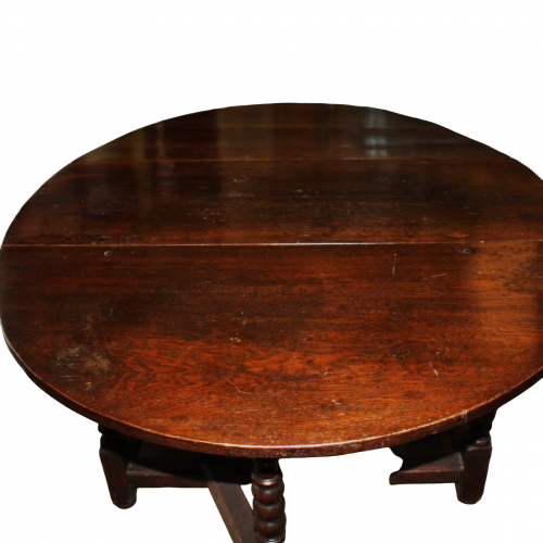 Quality 17th Century English Oak Gate Leg Dining Table image-6