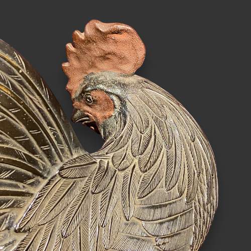 Japanese Meiji Period Bronze Rooster atop a War Drum image-3