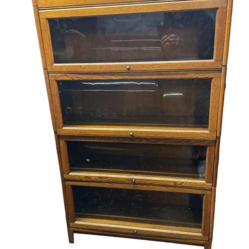 Early  20th Century Oak Four Sectional Globe Wernicke Style Bookcase image-1