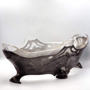 Osiris Art Nouveau 19th Century Pewter Fish Centrepiece Bowl