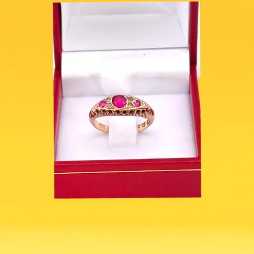 Chester 1919 Gold Ruby Paste Ring image-4
