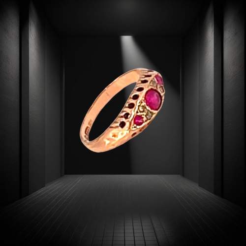 Chester 1919 Gold Ruby Paste Ring image-2
