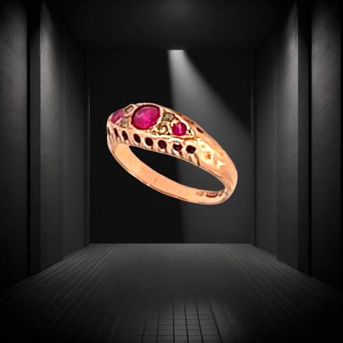 Chester 1919 Gold Ruby Paste Ring image-1