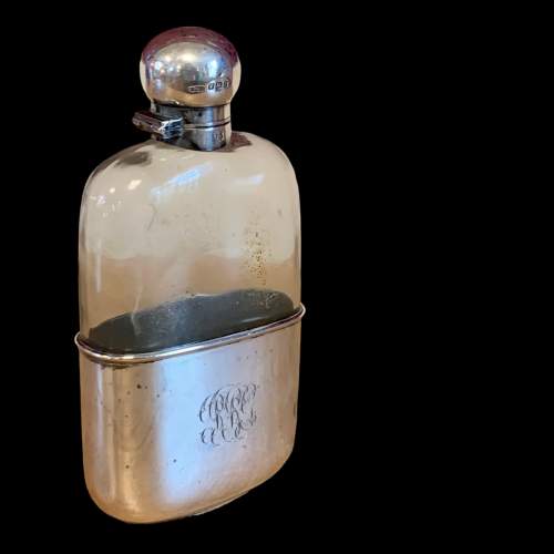 James Dixon and Son Glass and Silver Hip Flask image-1