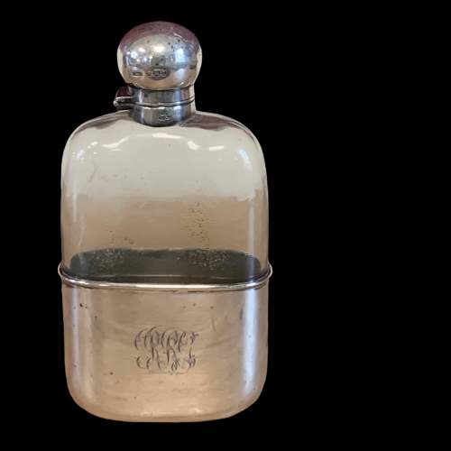 James Dixon and Son Glass and Silver Hip Flask image-2