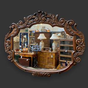 Large Country House Carved Oak Mirror