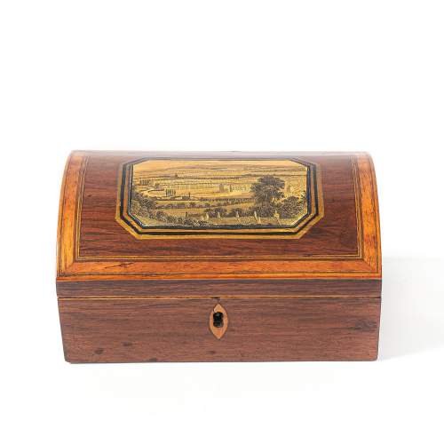 A George IV Period Antique Rosewood and Satinwood Box image-1