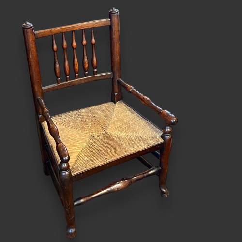 George II Country Cottage Oak Armchair image-1
