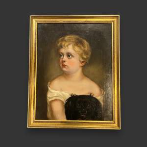 Victorian Oil on Canvas Portrait of a Young Boy