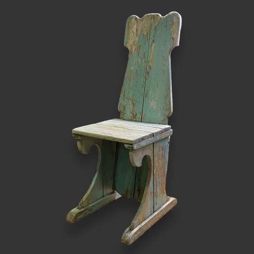 European Teal Painted Chair image-1